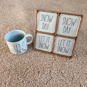 Rae Dunn Blue Mug & Coaster Set